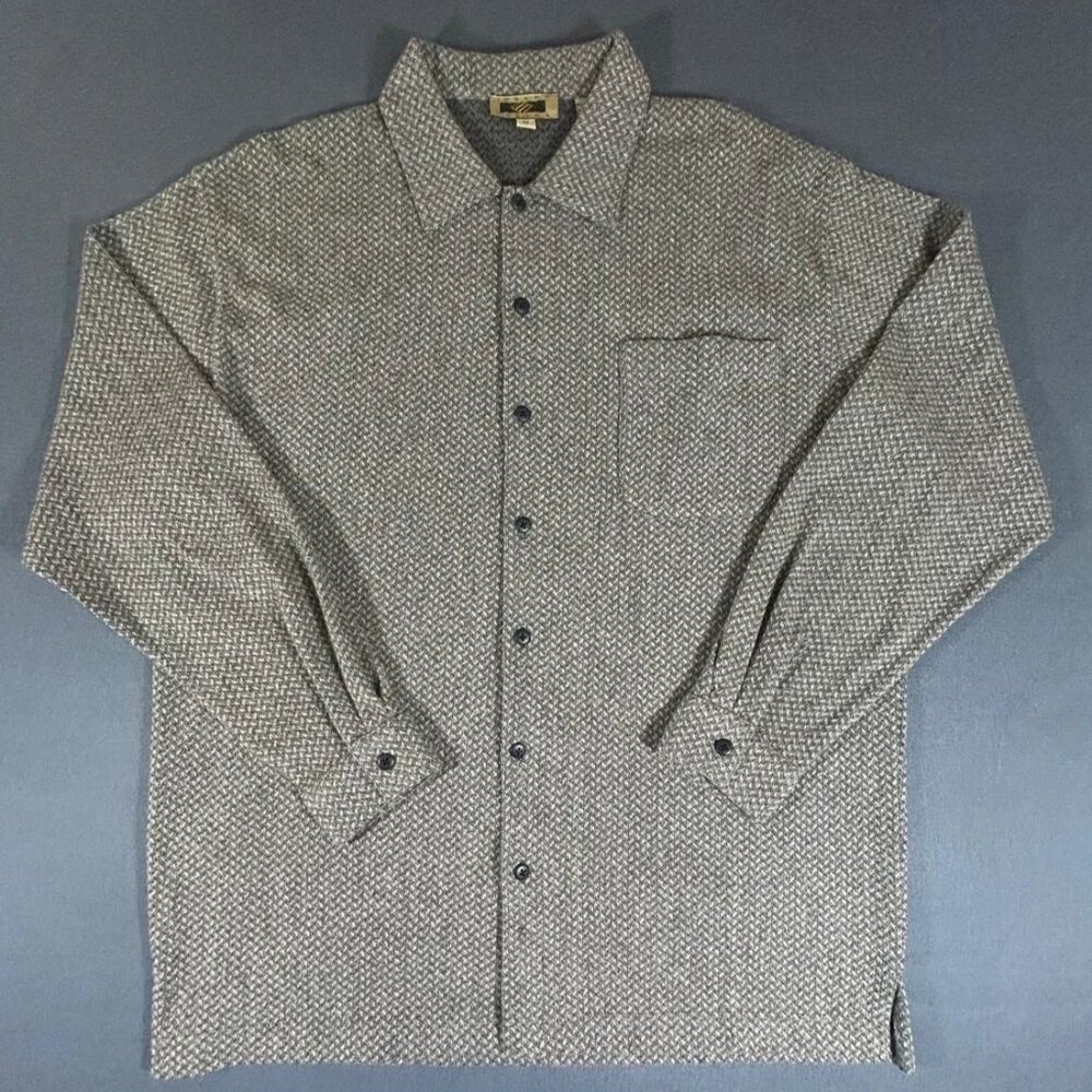 Joseph Abboud Men's Button Up Wool Blend Flannel Brown Size M